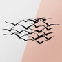 Wallity Herd Of Birds Escultura de pared de metal Negra